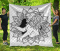 White And Black Leo Sign Print Quilt