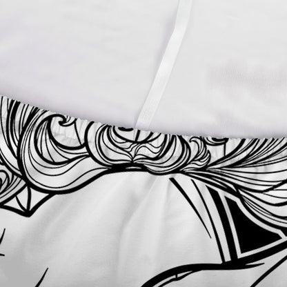 White And Black Leo Sign Print Sofa Cover