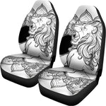 White And Black Leo Sign Print Universal Fit Car Seat Covers