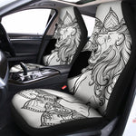 White And Black Leo Sign Print Universal Fit Car Seat Covers
