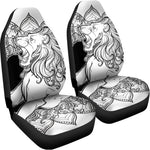 White And Black Leo Sign Print Universal Fit Car Seat Covers