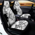 White And Black Leo Sign Print Universal Fit Car Seat Covers