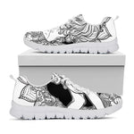 White And Black Leo Sign Print White Sneakers
