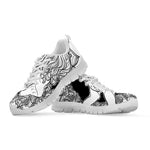 White And Black Leo Sign Print White Sneakers