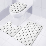 White And Black Lightning Pattern Print 3 Piece Bath Mat Set