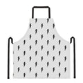 White And Black Lightning Pattern Print Apron