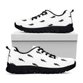 White And Black Lightning Pattern Print Black Running Shoes