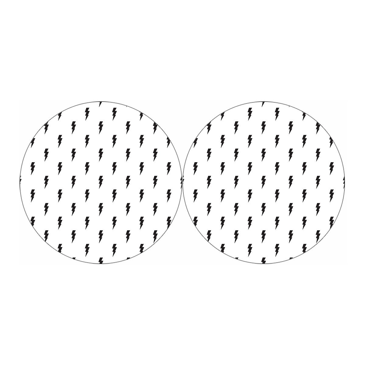 White And Black Lightning Pattern Print Car Coasters