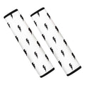 White And Black Lightning Pattern Print Car Seat Belt Covers