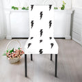 White And Black Lightning Pattern Print Dining Chair Slipcover