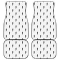 White And Black Lightning Pattern Print Front and Back Car Floor Mats