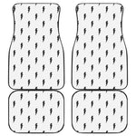 White And Black Lightning Pattern Print Front and Back Car Floor Mats