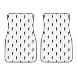 White And Black Lightning Pattern Print Front Car Floor Mats