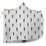 White And Black Lightning Pattern Print Hooded Blanket