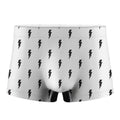 White And Black Lightning Pattern Print Men's Boxer Briefs