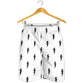 White And Black Lightning Pattern Print Men's Shorts