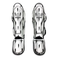 White And Black Lightning Pattern Print Muay Thai Shin Guards