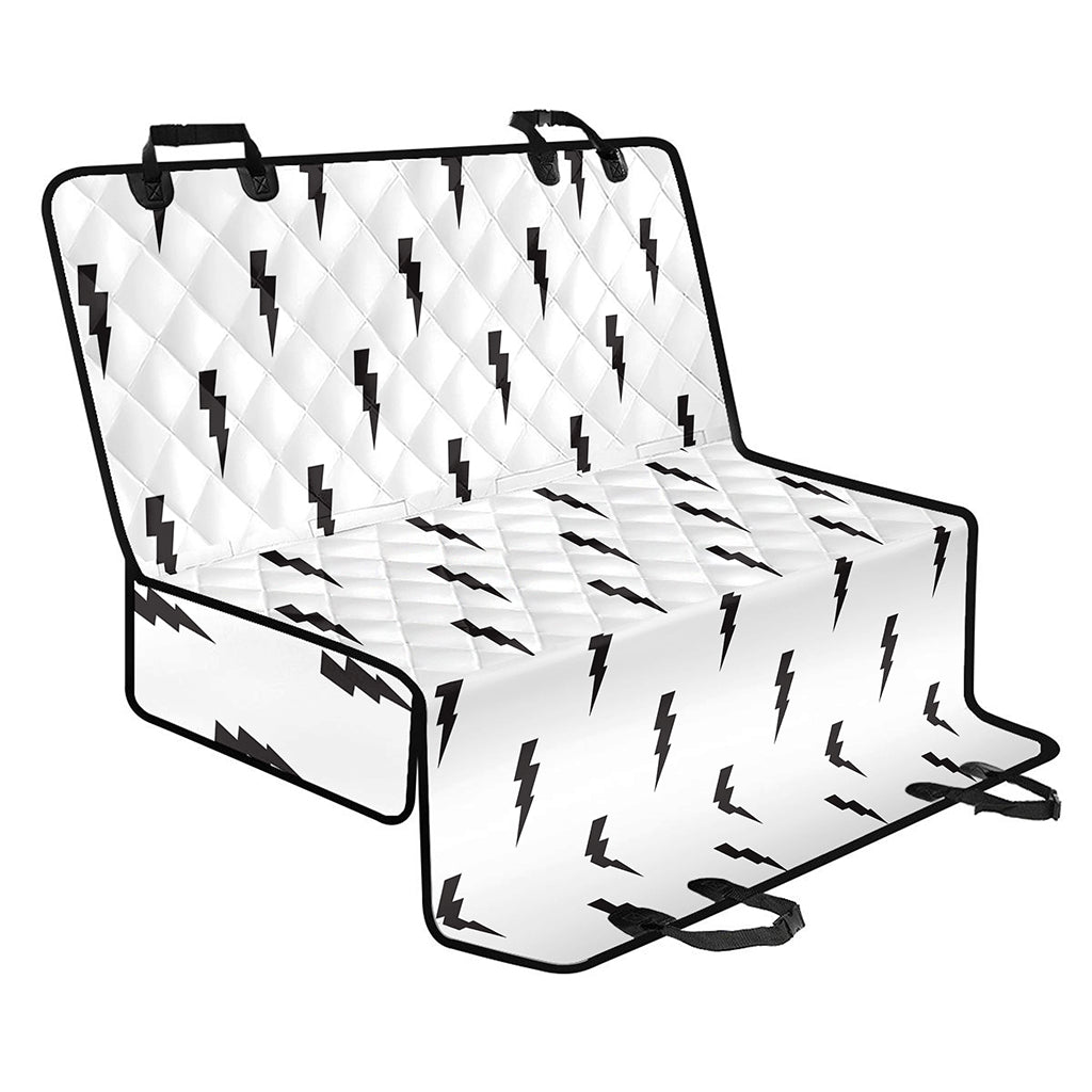 White And Black Lightning Pattern Print Pet Car Back Seat Cover