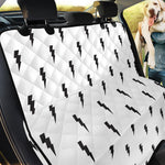 White And Black Lightning Pattern Print Pet Car Back Seat Cover