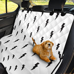 White And Black Lightning Pattern Print Pet Car Back Seat Cover