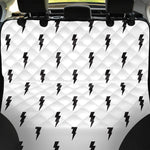 White And Black Lightning Pattern Print Pet Car Back Seat Cover