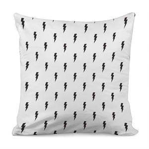 White And Black Lightning Pattern Print Pillow Cover