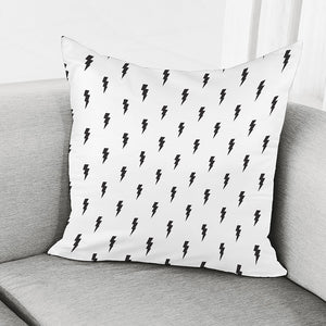 White And Black Lightning Pattern Print Pillow Cover