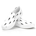White And Black Lightning Pattern Print White Slip On Sneakers