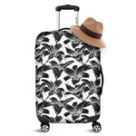 White And Black Lily Pattern Print Luggage Cover