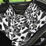 White And Black Lily Pattern Print Pet Car Back Seat Cover