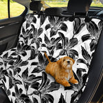 White And Black Lily Pattern Print Pet Car Back Seat Cover