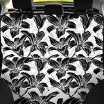 White And Black Lily Pattern Print Pet Car Back Seat Cover