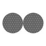 White And Black Lotus Pattern Print Car Coasters