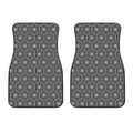 White And Black Lotus Pattern Print Front Car Floor Mats