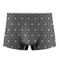 White And Black Lotus Pattern Print Men's Boxer Briefs
