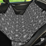 White And Black Lotus Pattern Print Pet Car Back Seat Cover