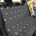 White And Black Lotus Pattern Print Pet Car Back Seat Cover