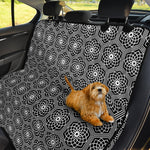 White And Black Lotus Pattern Print Pet Car Back Seat Cover