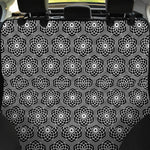 White And Black Lotus Pattern Print Pet Car Back Seat Cover
