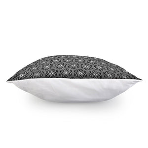 White And Black Lotus Pattern Print Pillow Cover