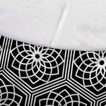 White And Black Lotus Pattern Print Sofa Cover
