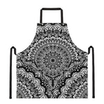 White And Black Mandala Print Apron