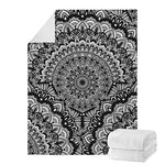 White And Black Mandala Print Blanket