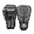 White And Black Mandala Print Boxing Gloves