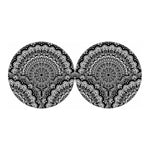 White And Black Mandala Print Car Coasters