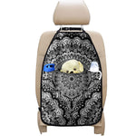 White And Black Mandala Print Car Seat Organizers