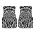 White And Black Mandala Print Front Car Floor Mats