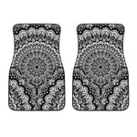 White And Black Mandala Print Front Car Floor Mats
