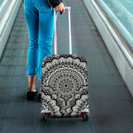 White And Black Mandala Print Luggage Cover