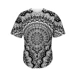 White And Black Mandala Print Men's Baseball Jersey